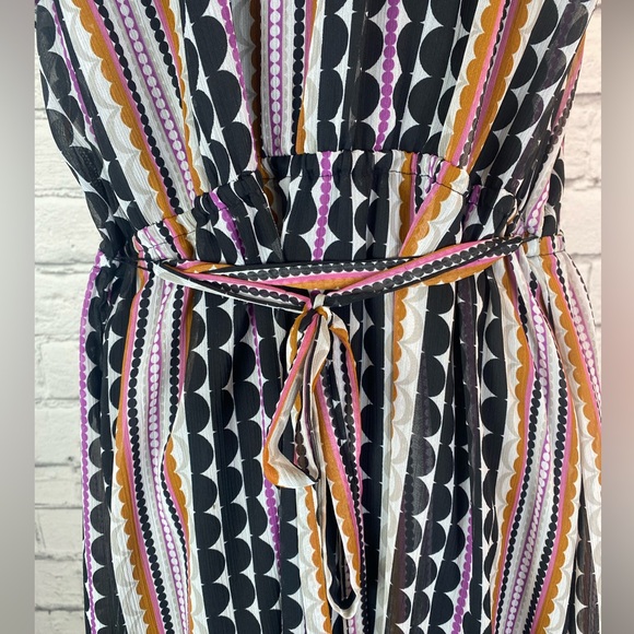 Merona Purple Geometric Boho Mid Length Dress with Ruffle Sleeves size 1X - Picture 6 of 10